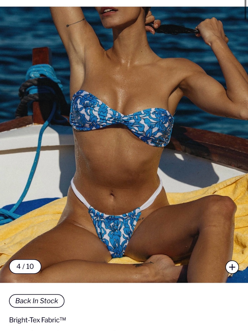 BRIGHT Swimsuit Blue and White Floral Bikini Set - Picture 4 of 6